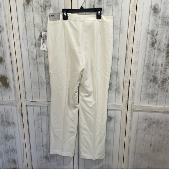 Kasper Classic fit crepe womens pants straight white 8 strech sits at waist work - Picture 7 of 12